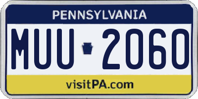PA license plate MUU2060