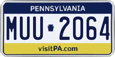 PA license plate MUU2064