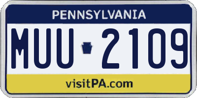 PA license plate MUU2109