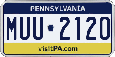 PA license plate MUU2120