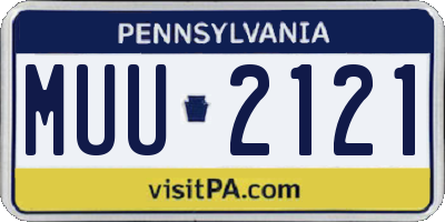 PA license plate MUU2121