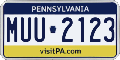 PA license plate MUU2123