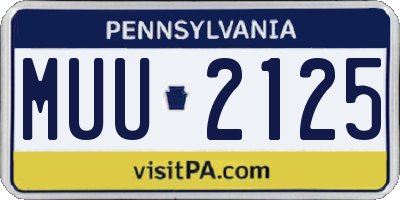 PA license plate MUU2125