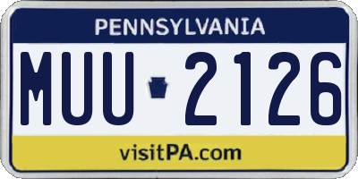 PA license plate MUU2126
