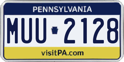PA license plate MUU2128