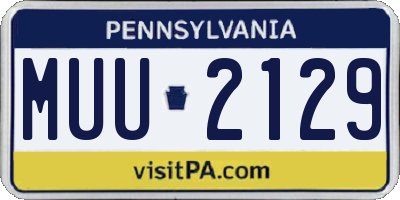 PA license plate MUU2129