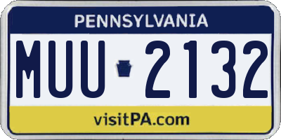 PA license plate MUU2132