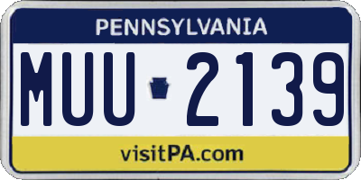 PA license plate MUU2139