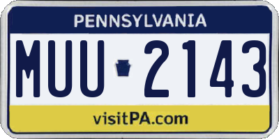 PA license plate MUU2143