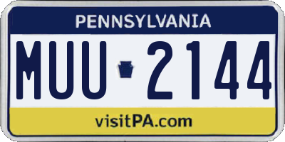 PA license plate MUU2144
