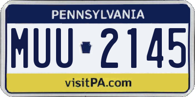 PA license plate MUU2145
