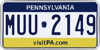 PA license plate MUU2149