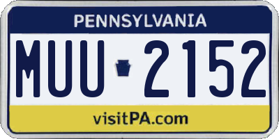 PA license plate MUU2152