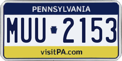PA license plate MUU2153