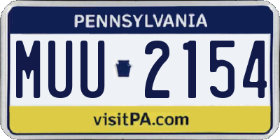 PA license plate MUU2154
