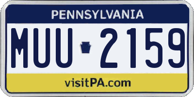PA license plate MUU2159