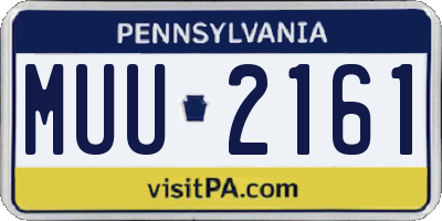 PA license plate MUU2161