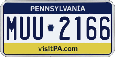 PA license plate MUU2166