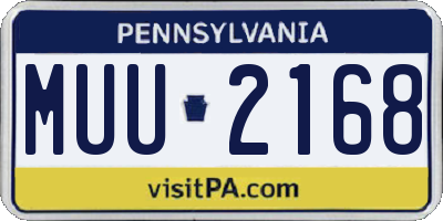 PA license plate MUU2168