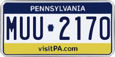 PA license plate MUU2170