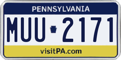 PA license plate MUU2171