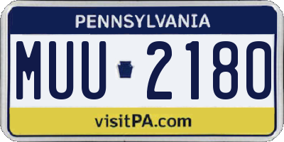PA license plate MUU2180