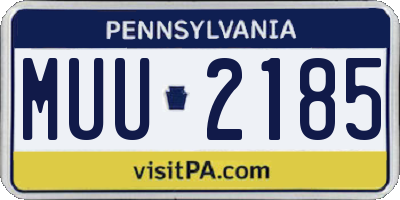 PA license plate MUU2185