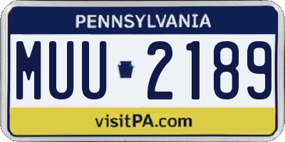 PA license plate MUU2189