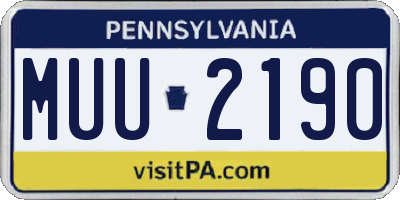 PA license plate MUU2190
