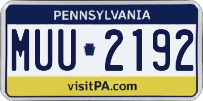 PA license plate MUU2192