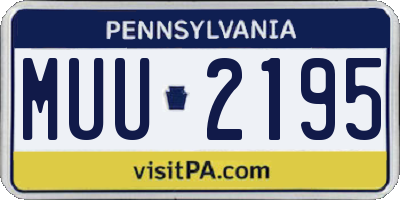 PA license plate MUU2195