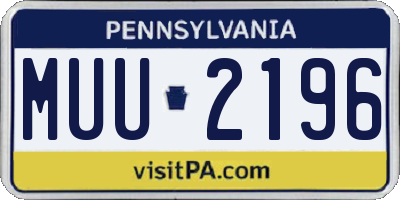 PA license plate MUU2196