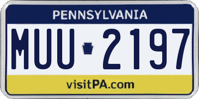 PA license plate MUU2197
