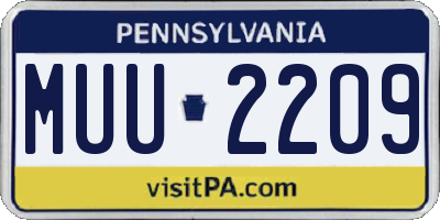 PA license plate MUU2209