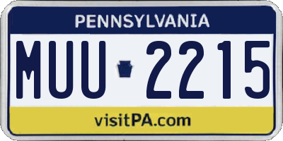 PA license plate MUU2215