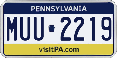 PA license plate MUU2219