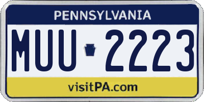 PA license plate MUU2223