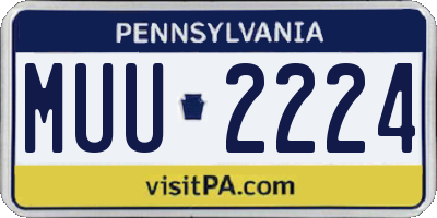 PA license plate MUU2224