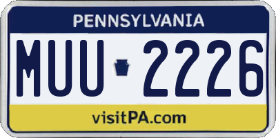 PA license plate MUU2226