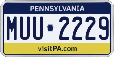 PA license plate MUU2229
