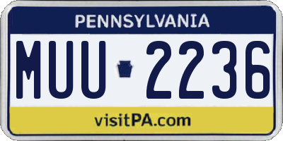 PA license plate MUU2236