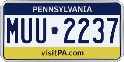 PA license plate MUU2237