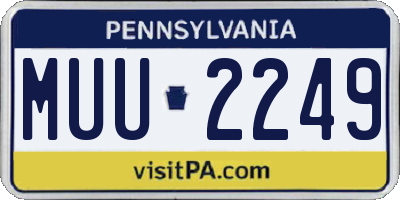 PA license plate MUU2249