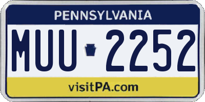 PA license plate MUU2252