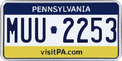 PA license plate MUU2253