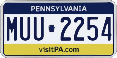PA license plate MUU2254