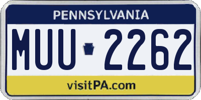 PA license plate MUU2262