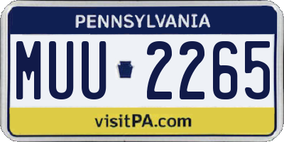 PA license plate MUU2265