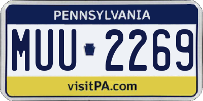 PA license plate MUU2269