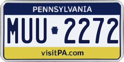 PA license plate MUU2272